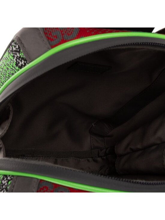 Gucci Two Way Jersey GG Backpack Green Red Gray Nylon main image 8